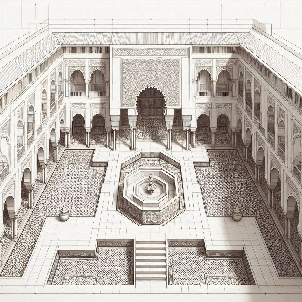 Cour de riad — Perle de l'Atlas